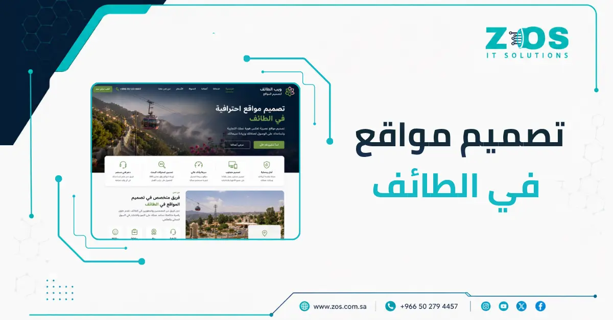 خدمات تصميم المواقع في الطائف | تحسين أداء المواقع لرفع الظهور وزيادة العملاء